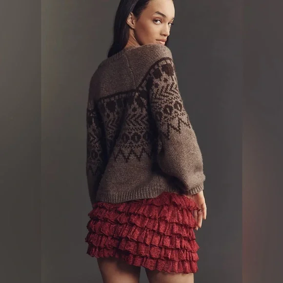 NWTS LACE RUFFLE SHORTS (M) - Picture 4 of 6